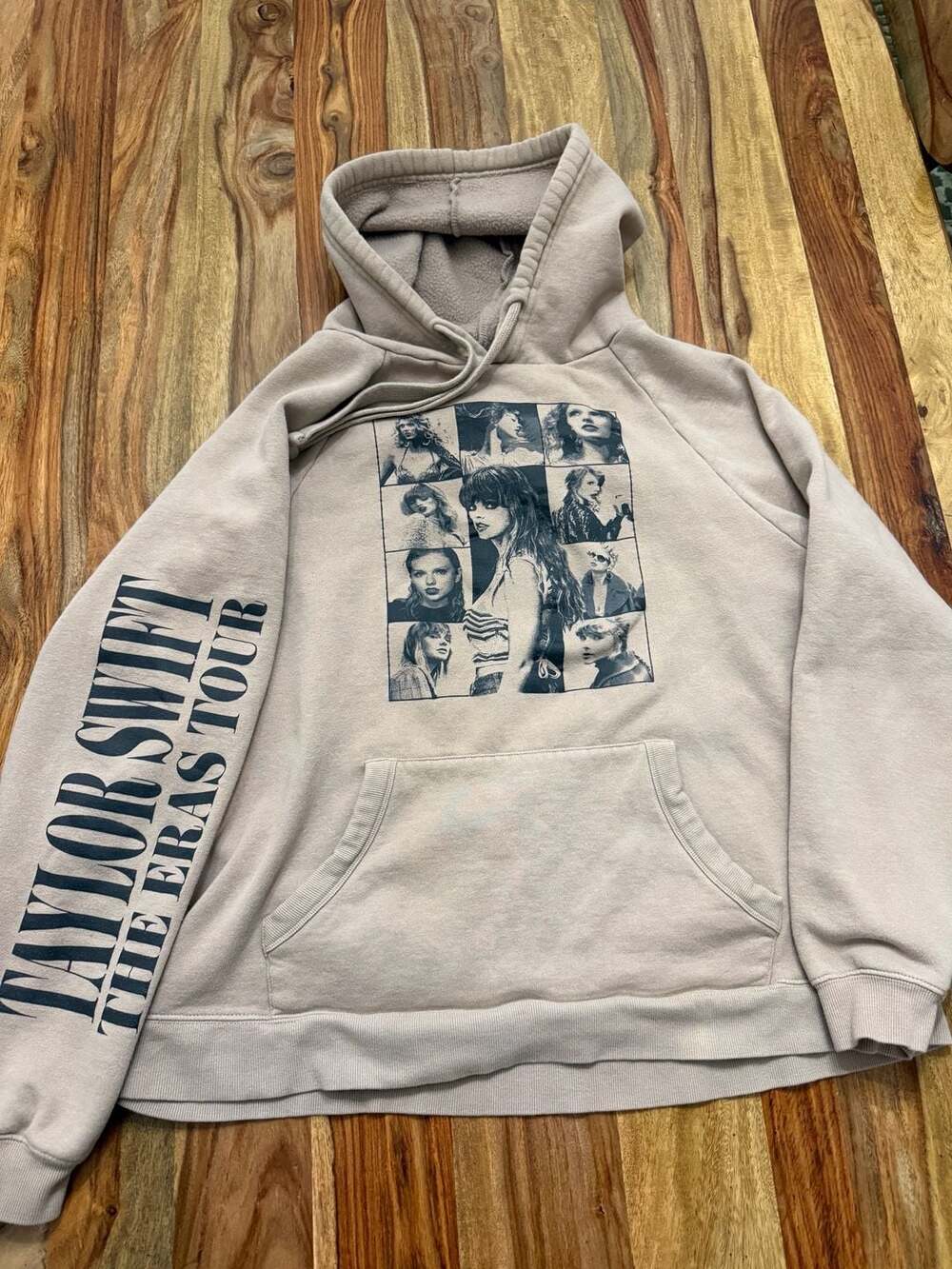 Taylor Swift The Eras Tour Beige Photo Collage Hoodie Size M